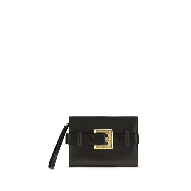 Balmain Black Leather Shoulder Bag