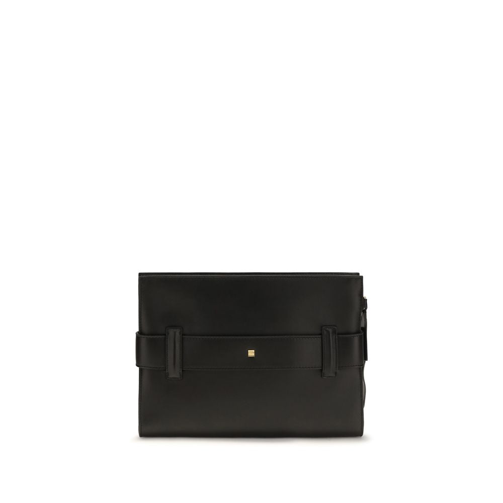 Balmain Black Leather Shoulder Bag