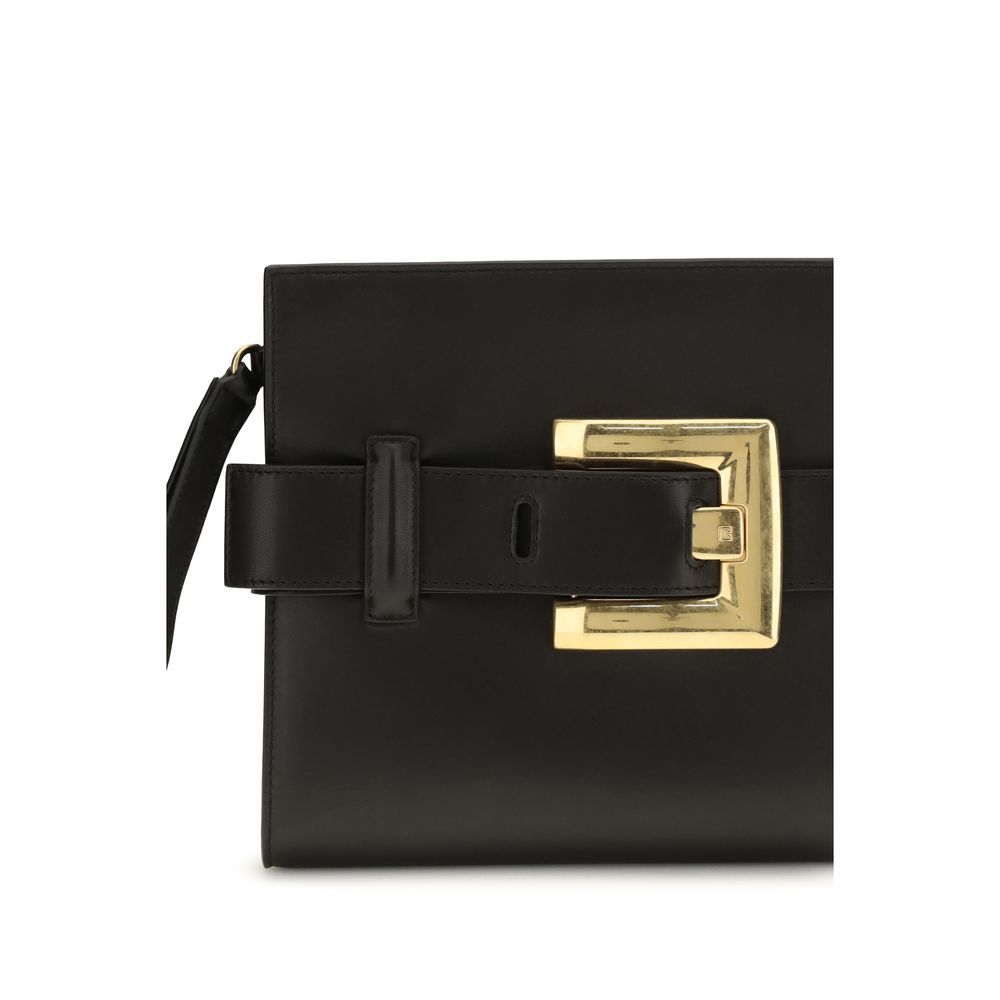 Balmain Black Leather Shoulder Bag