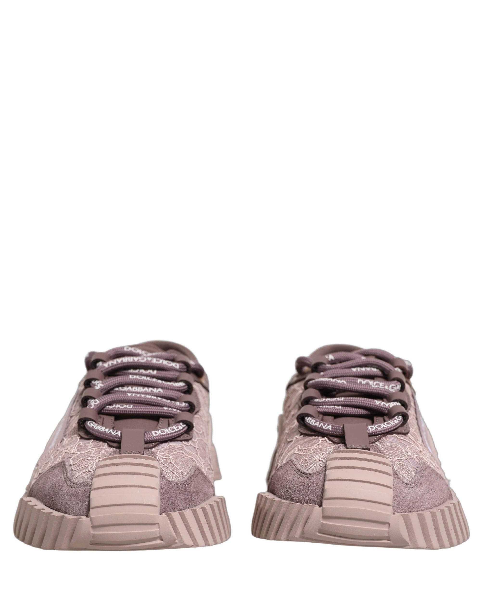 Dolce & Gabbana Pink Lace NS1 Low Top Sneakers