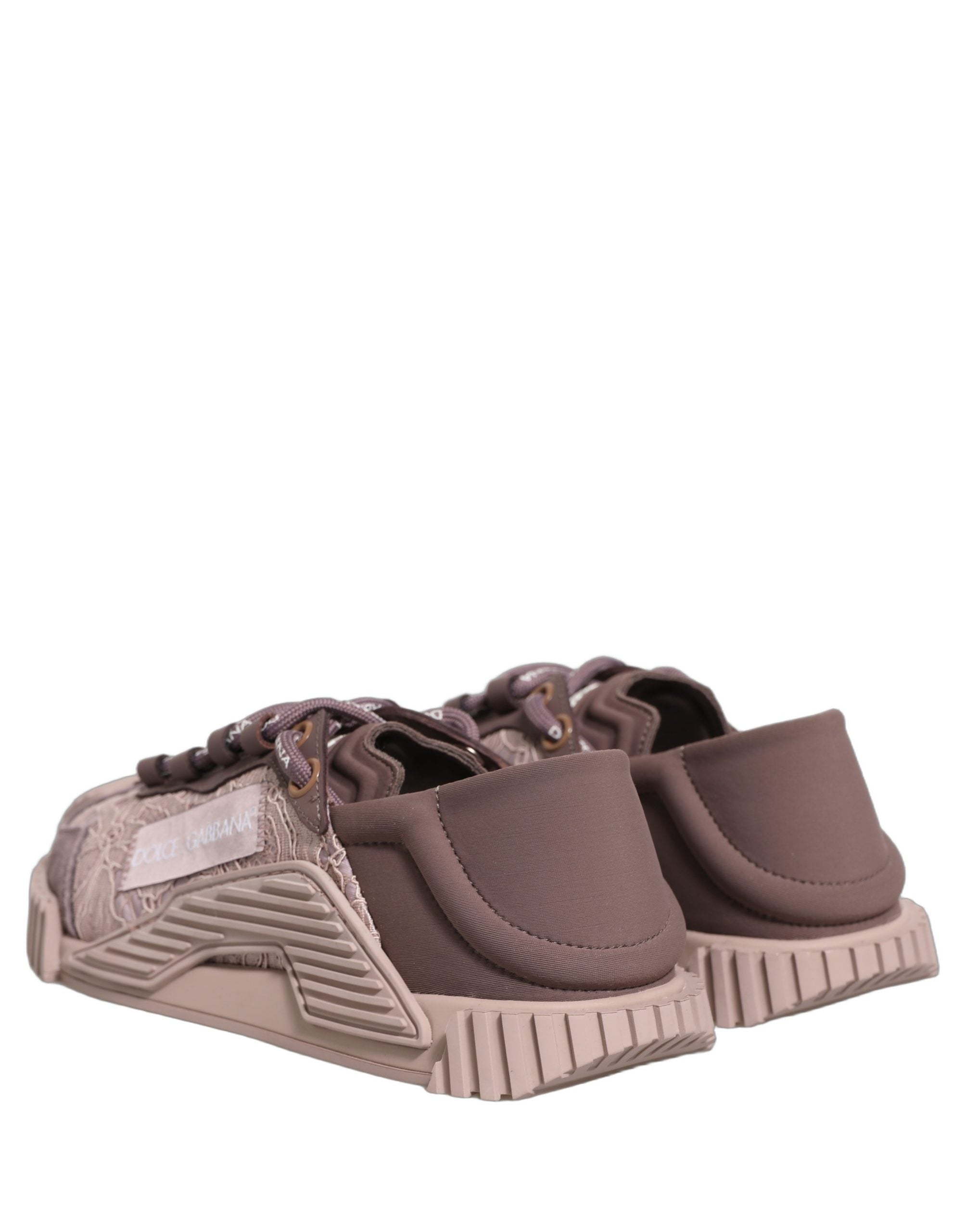 Dolce & Gabbana Pink Lace NS1 Low Top Sneakers