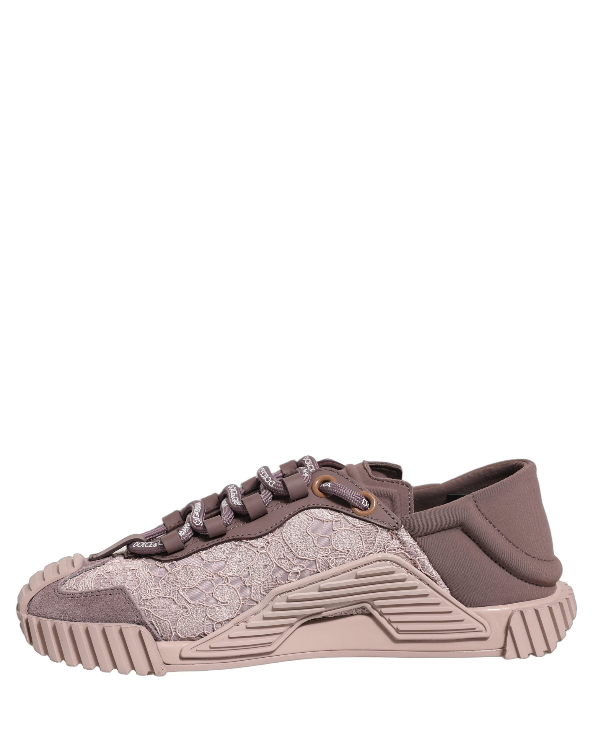 Dolce & Gabbana Pink Lace NS1 Low Top Sneakers