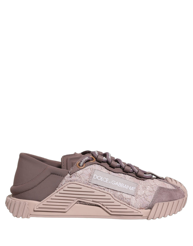 Dolce & Gabbana Pink Lace NS1 Low Top Sneakers