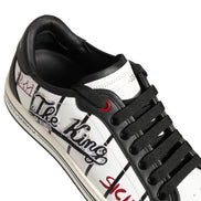 Dolce & Gabbana White Black DG Logo King Patch Low Top Sneakers