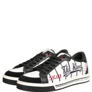 Dolce & Gabbana White Black DG Logo King Patch Low Top Sneakers