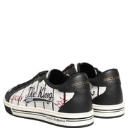 Dolce & Gabbana White Black DG Logo King Patch Low Top Sneakers