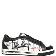 Dolce & Gabbana White Black DG Logo King Patch Low Top Sneakers