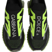 Dolce & Gabbana Black Green Sorrento Low Top Sneakers