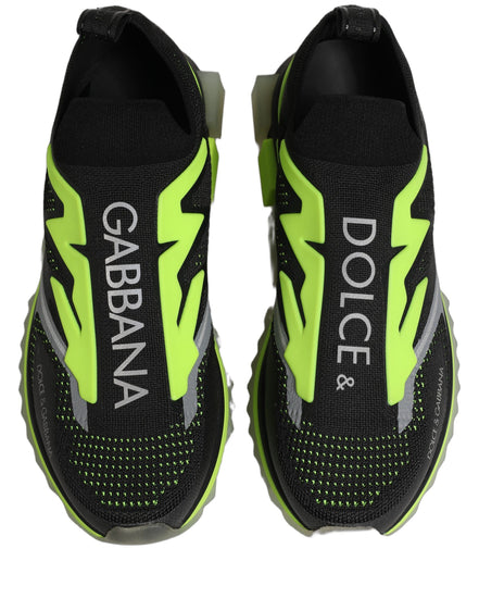 Dolce & Gabbana Black Green Sorrento Low Top Sneakers