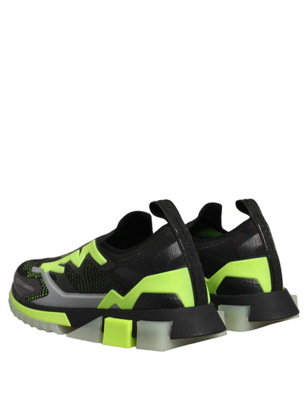 Dolce & Gabbana Black Green Sorrento Low Top Sneakers