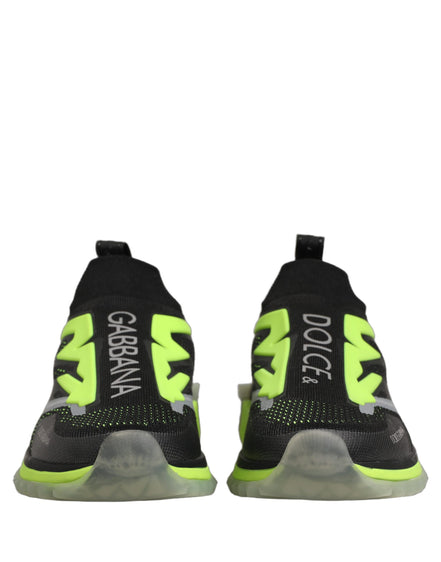 Dolce & Gabbana Black Green Sorrento Low Top Sneakers
