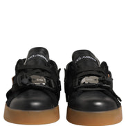 Dolce & Gabbana Black Leather Low Top Sneakers for Men