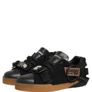 Dolce & Gabbana Black Leather Low Top Sneakers for Men