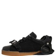 Dolce & Gabbana Black Leather Low Top Sneakers for Men