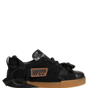 Dolce & Gabbana Black Leather Low Top Sneakers for Men