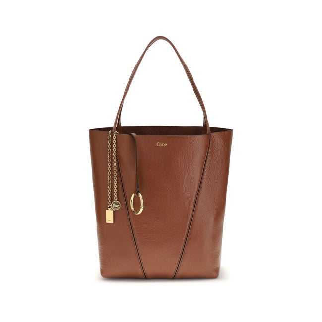 Chloé Brown Spin Large Shoulder Bag