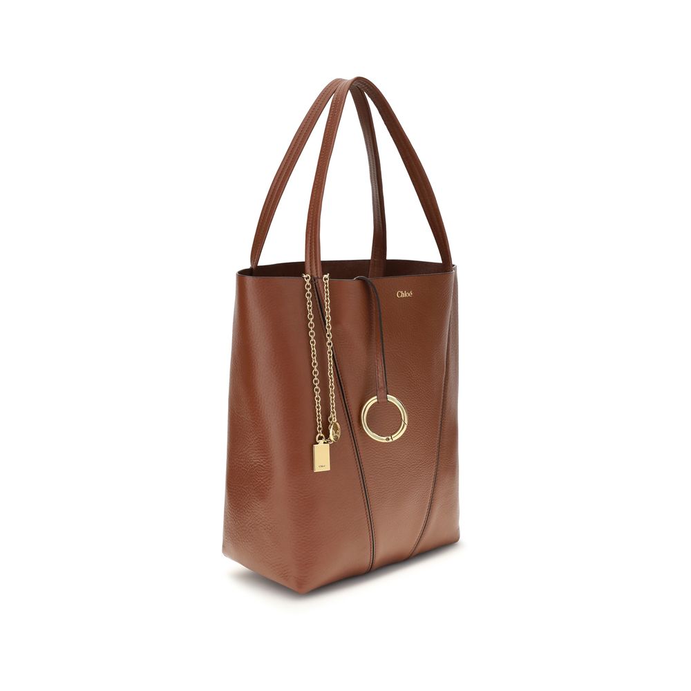 Chloé Brown Spin Large Shoulder Bag