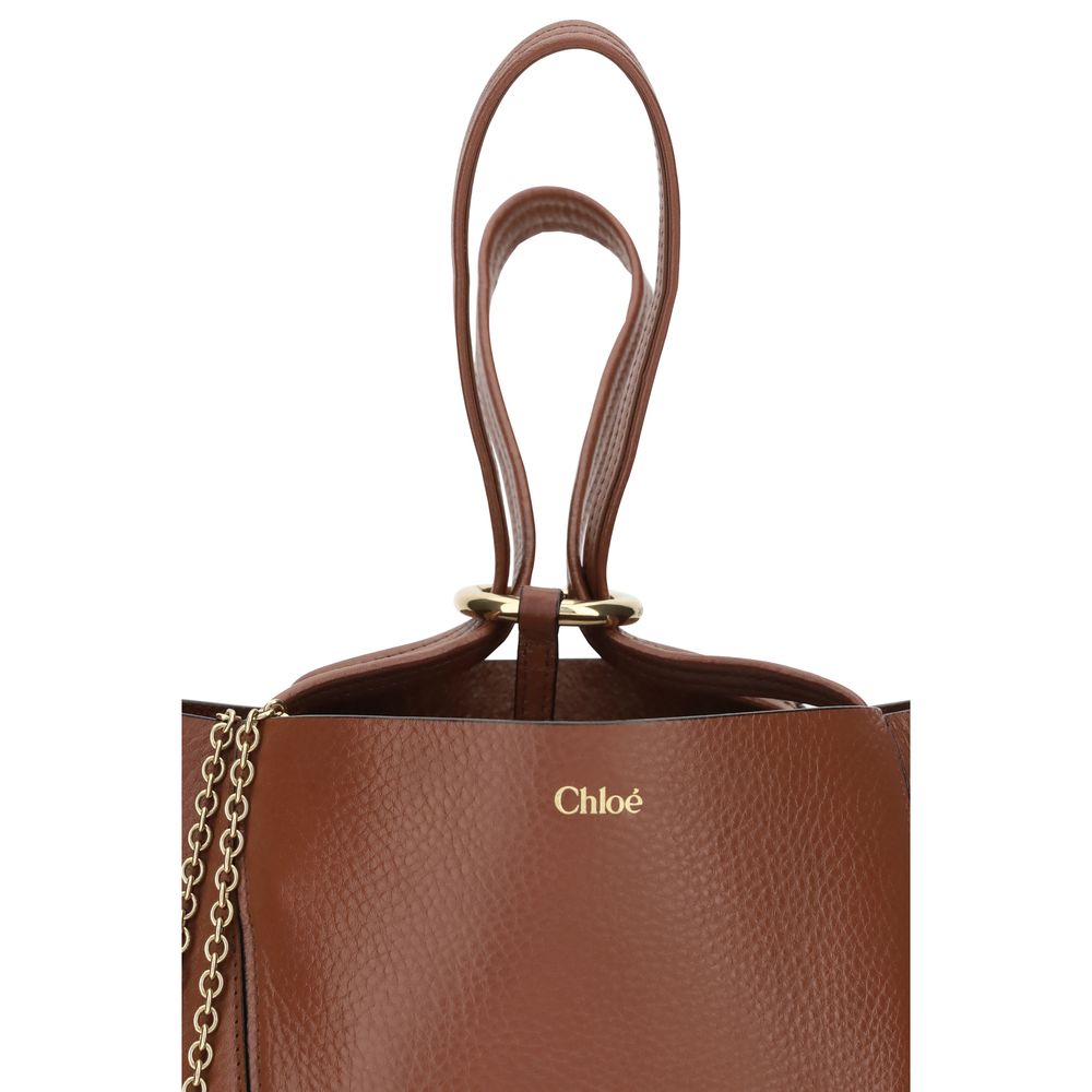 Chloé Brown Spin Large Shoulder Bag