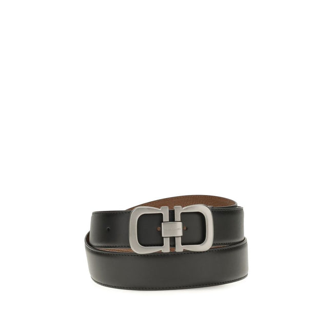 Ferragamo Black Gancini Belt 3.5cm