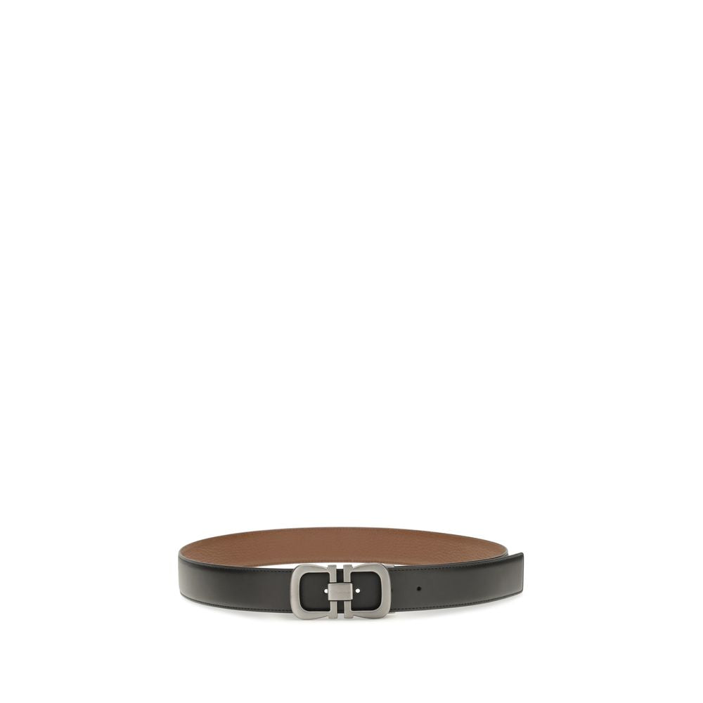 Ferragamo Black Gancini Belt 3.5cm
