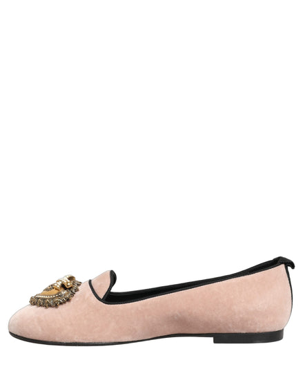 Dolce & Gabbana Pink Velvet Devotion Loafers