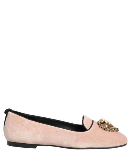 Dolce & Gabbana Pink Velvet Devotion Loafers