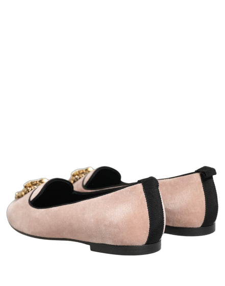 Dolce & Gabbana Pink Velvet Devotion Loafers