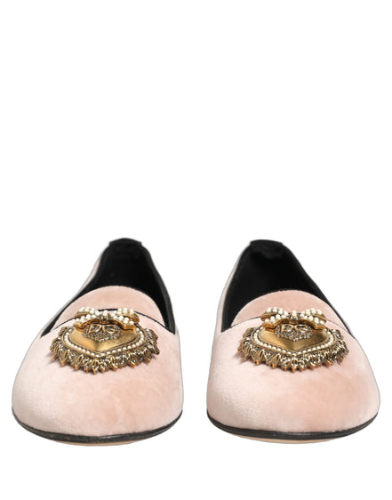 Dolce & Gabbana Pink Velvet Devotion Loafers