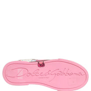 Dolce & Gabbana White Pink Portofino Royal Pig Sneakers