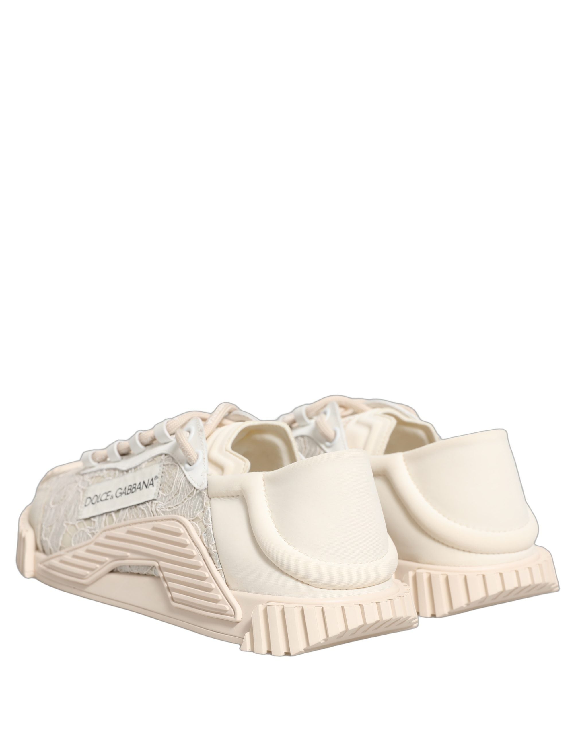 Dolce & Gabbana White Lace NS1 Low Top Sneakers