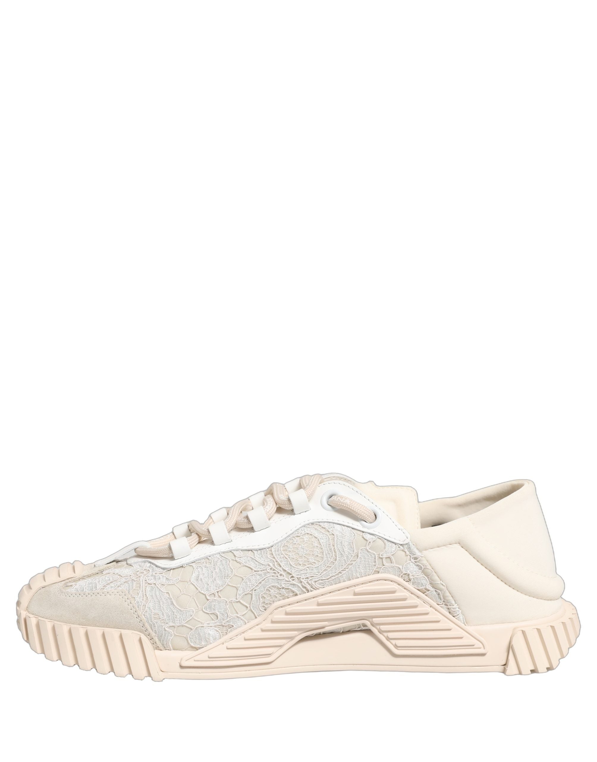 Dolce & Gabbana White Lace NS1 Low Top Sneakers