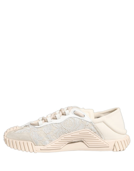 Dolce & Gabbana White Lace NS1 Low Top Sneakers