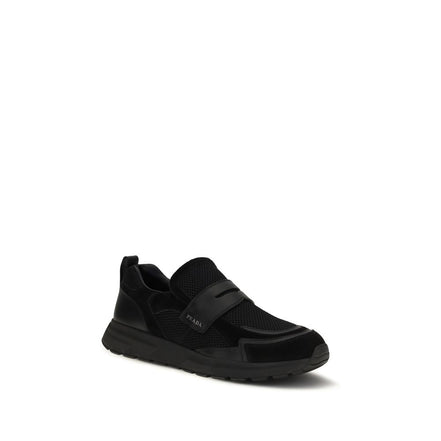 Prada Black Leather Athletic Sneakers