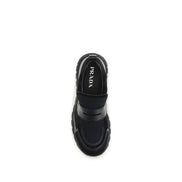 Prada Black Leather Athletic Sneakers