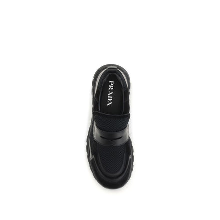 Prada Black Leather Athletic Sneakers