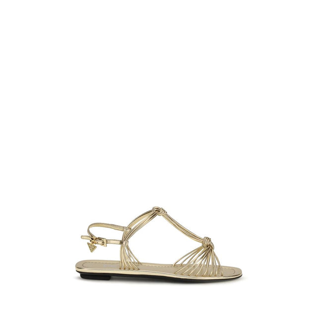 Prada Gold Flat Sandals