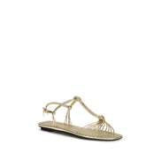 Prada Gold Flat Sandals
