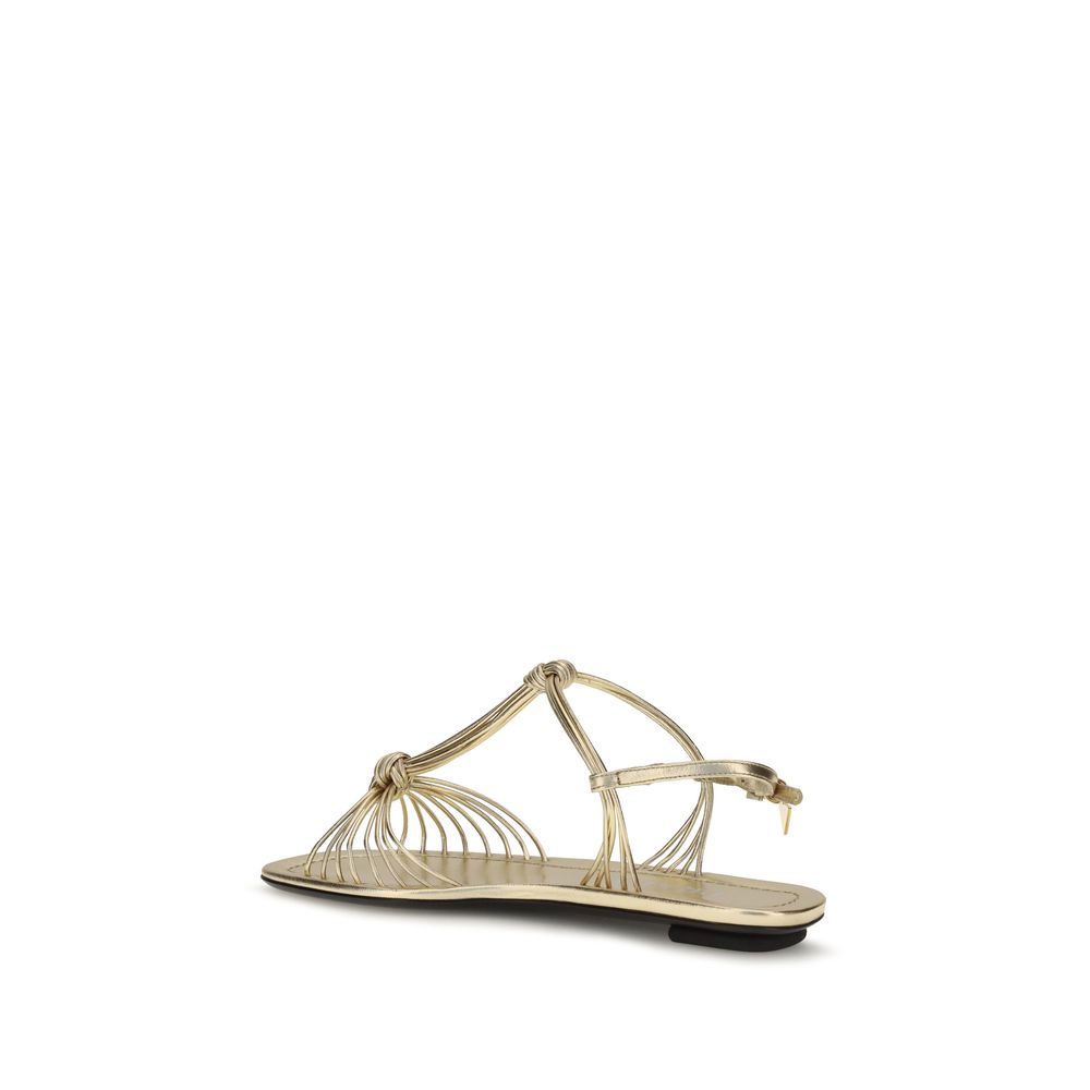 Prada Gold Flat Sandals