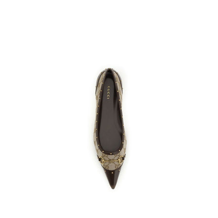 Gucci Beige Fabric Ballet Flats