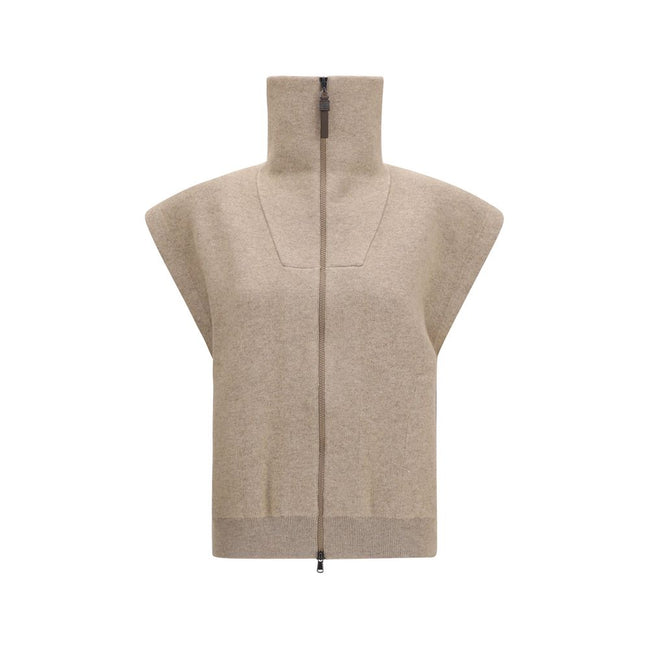 Brunello Cucinelli Beige Cashmere Cardigan