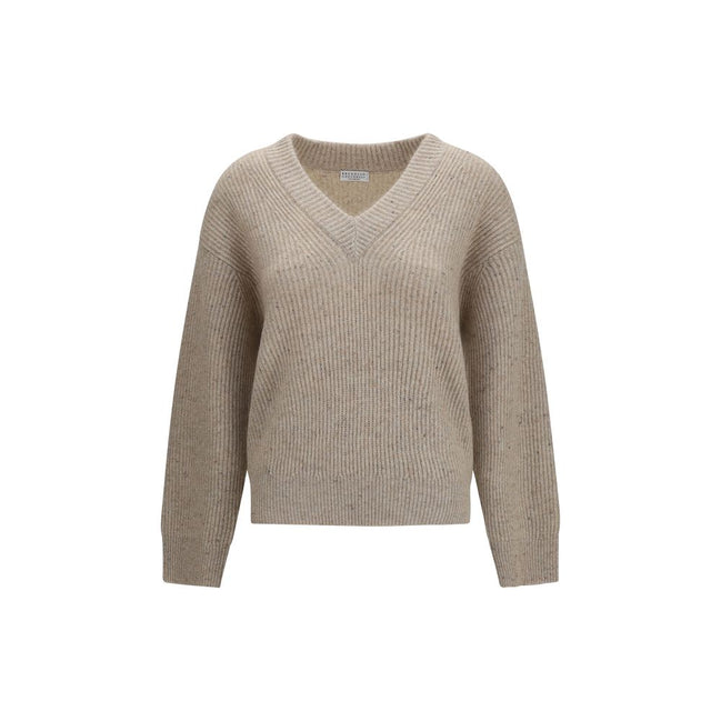 Brunello Cucinelli Beige Cashmere Sweatshirt