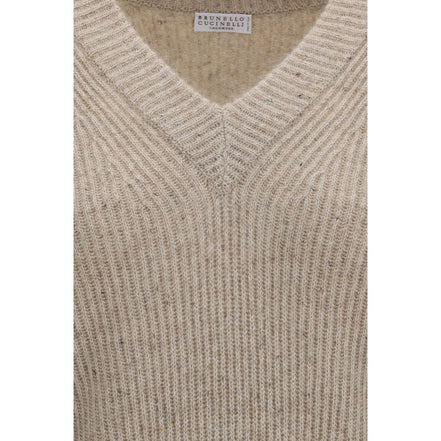 Brunello Cucinelli Beige Cashmere Sweatshirt