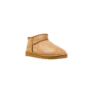 UGG Beige Leather Classic Ultra Mini Ankle Boots
