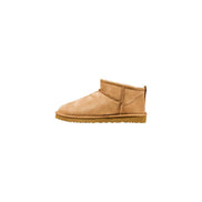 UGG Beige Leather Classic Ultra Mini Ankle Boots