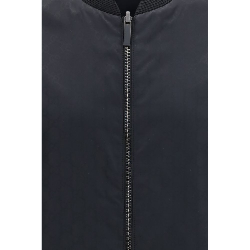 Gucci Black Nylon Bomber Jacket