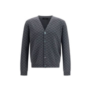 Gucci Gray GG Print Wool Cardigan