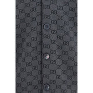 Gucci Gray GG Print Wool Cardigan