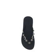 Balenciaga Black Flat Sandals