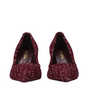Prada Red Fabric Mid Heel Pumps
