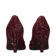 Prada Red Fabric Mid Heel Pumps